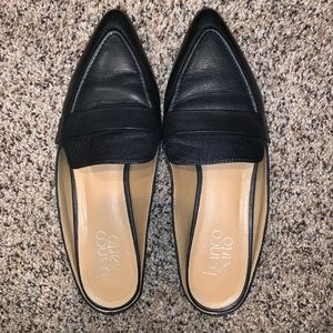 Franco Sarto Black Leather Mules